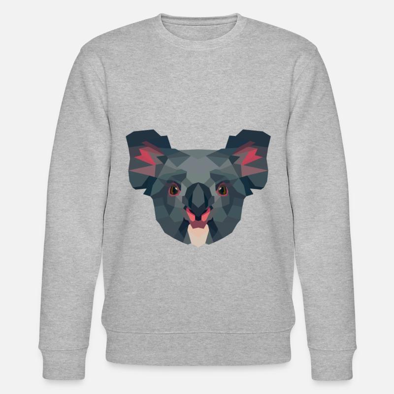 Koala Australie mosaïque low poly - Sweat bio CHANGER Stanley/Stella Unisexe - gris chiné