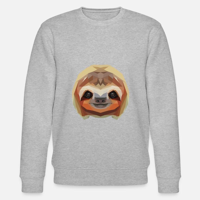 Sloth mosaic low poly - Stanley/Stella CHANGER Unisex Organic Sweatshirt - heather grey