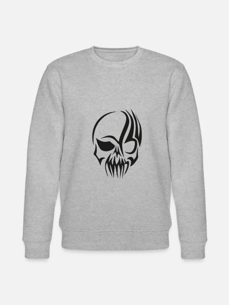 Skull skull creepy bones head - Stanley/Stella CHANGER Unisex Organic Sweatshirt - heather grey