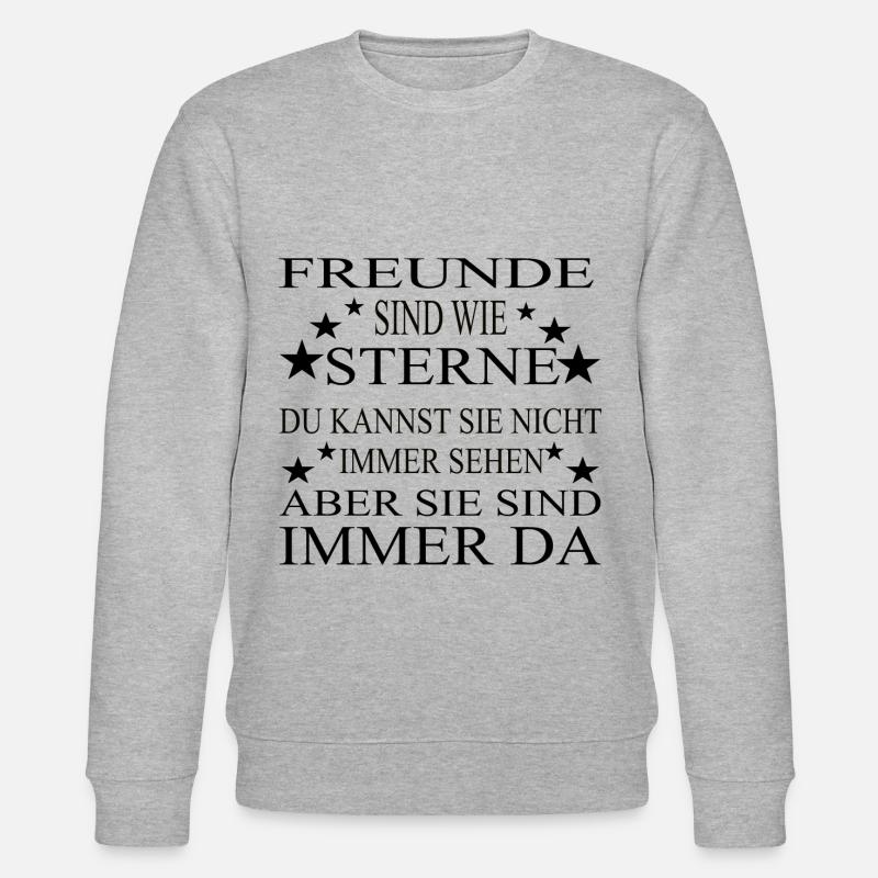 Freunde sind wie Sterne - Stanley/Stella Unisex Bio-Sweatshirt CHANGER  - Grau meliert