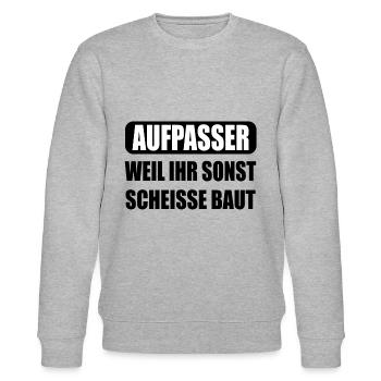 Aufpasser Security Lustig Geschenk s - Stanley/Stella Unisex Bio-Sweatshirt CHANGER  - Grau meliert - Vorne - Nik (191cm) & Marisol (170cm)
