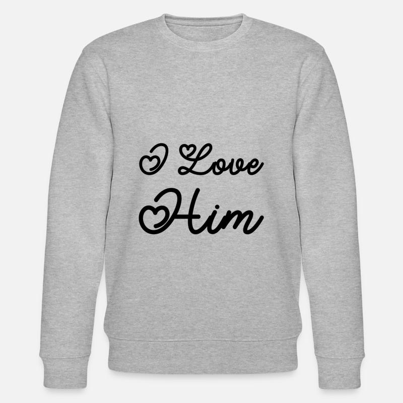 I Love Him - Stanley/Stella Unisex Bio-Sweatshirt CHANGER  - Grau meliert