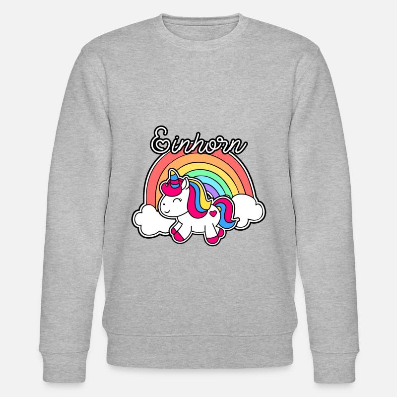 Einhorn mit Regenbogen - Stanley/Stella Unisex Bio-Sweatshirt CHANGER  - Grau meliert
