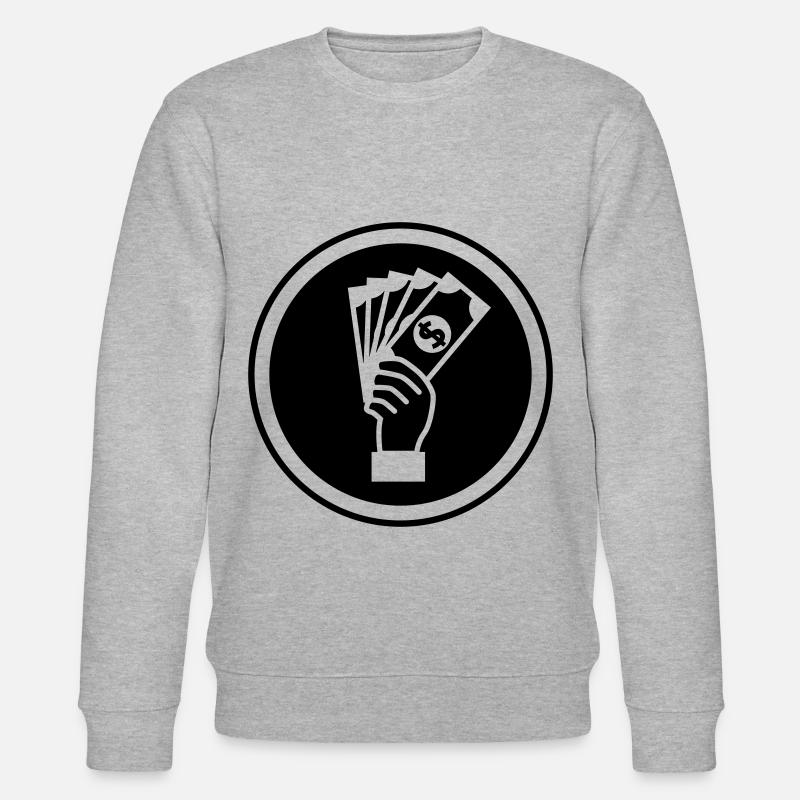 Geld Money silhouette - Stanley/Stella Unisex Bio-Sweatshirt CHANGER  - Grau meliert