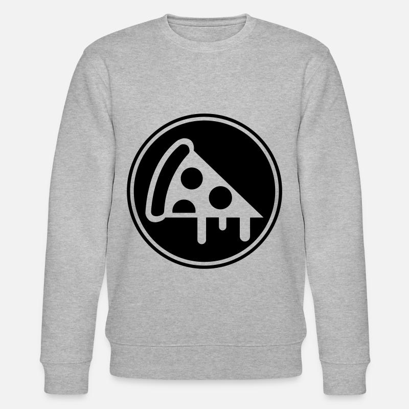 Pizza Icon Silhouette - Stanley/Stella CHANGER Unisex Organic Sweatshirt - heather grey