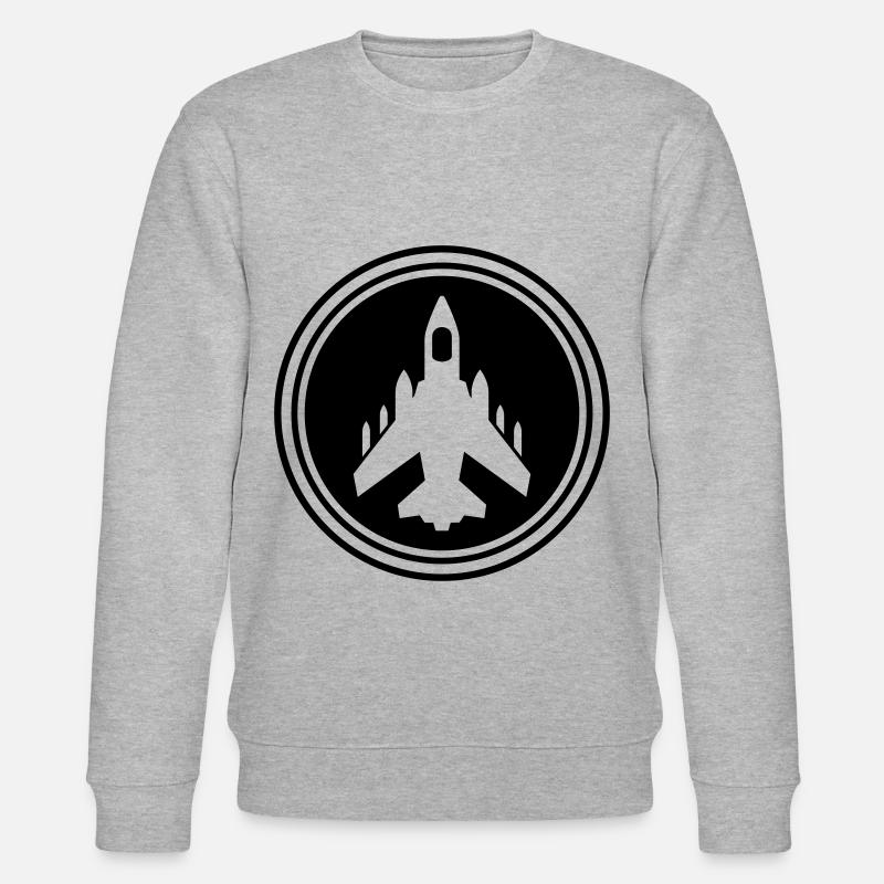 Airplane jet symbol - Stanley/Stella CHANGER Unisex Organic Sweatshirt - heather grey