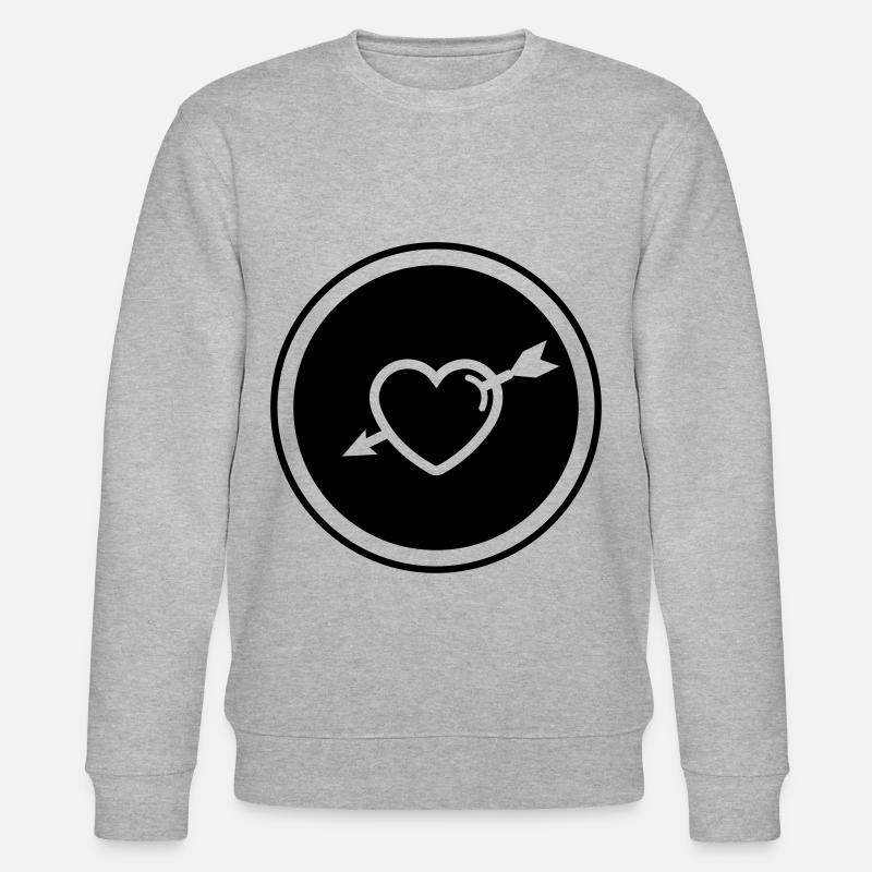 Heart symbol arrow - Stanley/Stella CHANGER Unisex Organic Sweatshirt - heather grey
