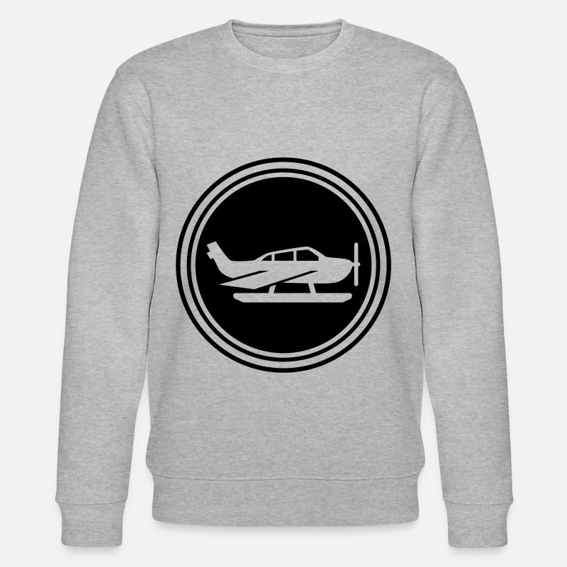 Flugzeug symbol - Stanley/Stella Unisex Bio-Sweatshirt CHANGER  - Grau meliert