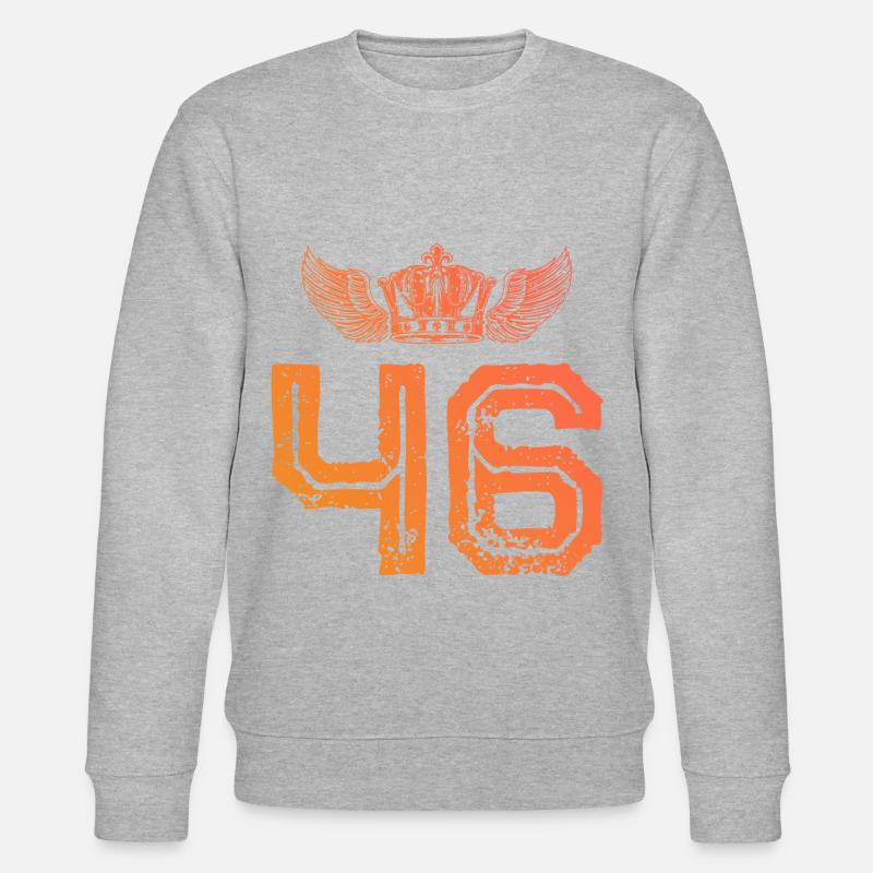 46 Zahl Krone - Stanley/Stella Unisex Bio-Sweatshirt CHANGER  - Grau meliert