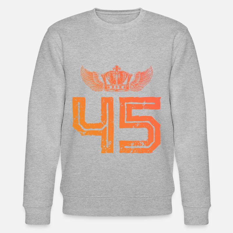 45 Zahl Krone - Stanley/Stella Unisex Bio-Sweatshirt CHANGER  - Grau meliert