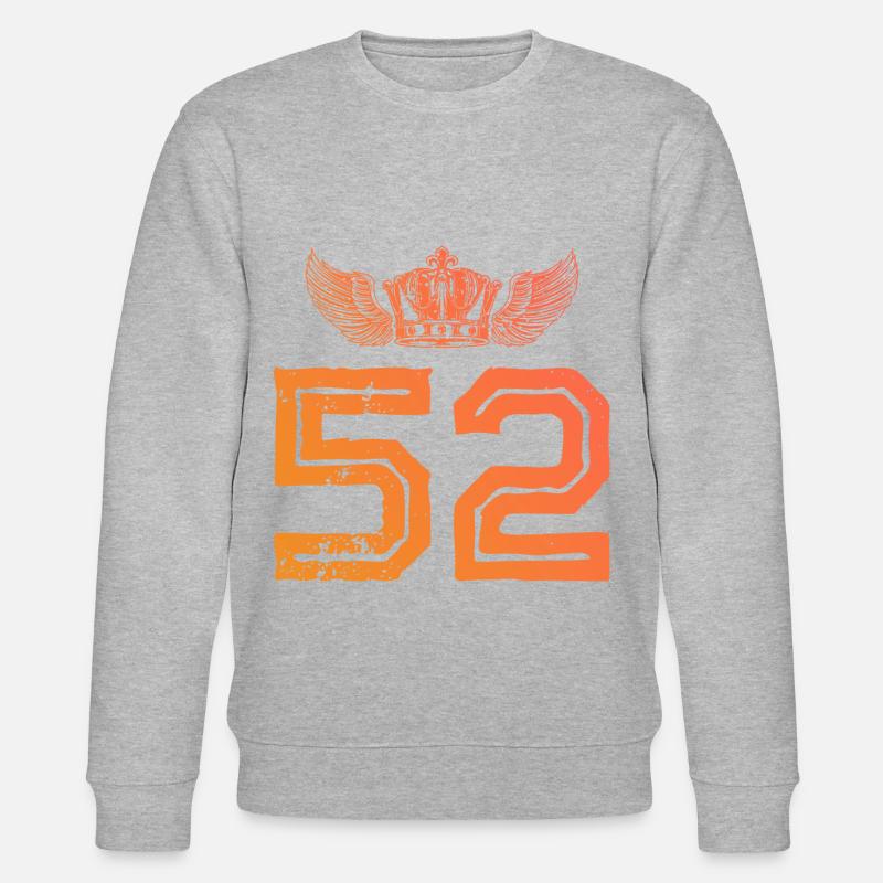 52 Number crown - Stanley/Stella CHANGER Unisex Organic Sweatshirt - heather grey
