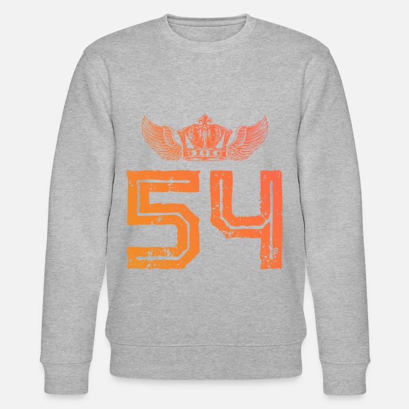 54 Zahl Krone - Stanley/Stella Unisex Bio-Sweatshirt CHANGER  - Grau meliert