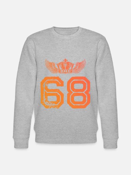 68 Zahl Krone - Stanley/Stella Unisex Bio-Sweatshirt CHANGER  - Grau meliert