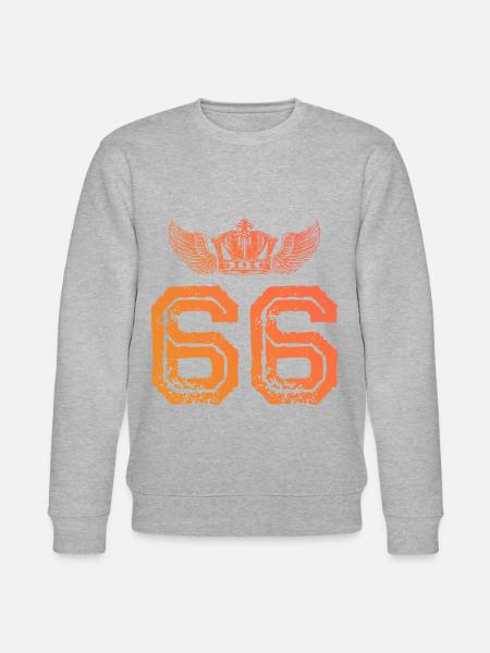 66 Zahl Krone - Stanley/Stella Unisex Bio-Sweatshirt CHANGER  - Grau meliert