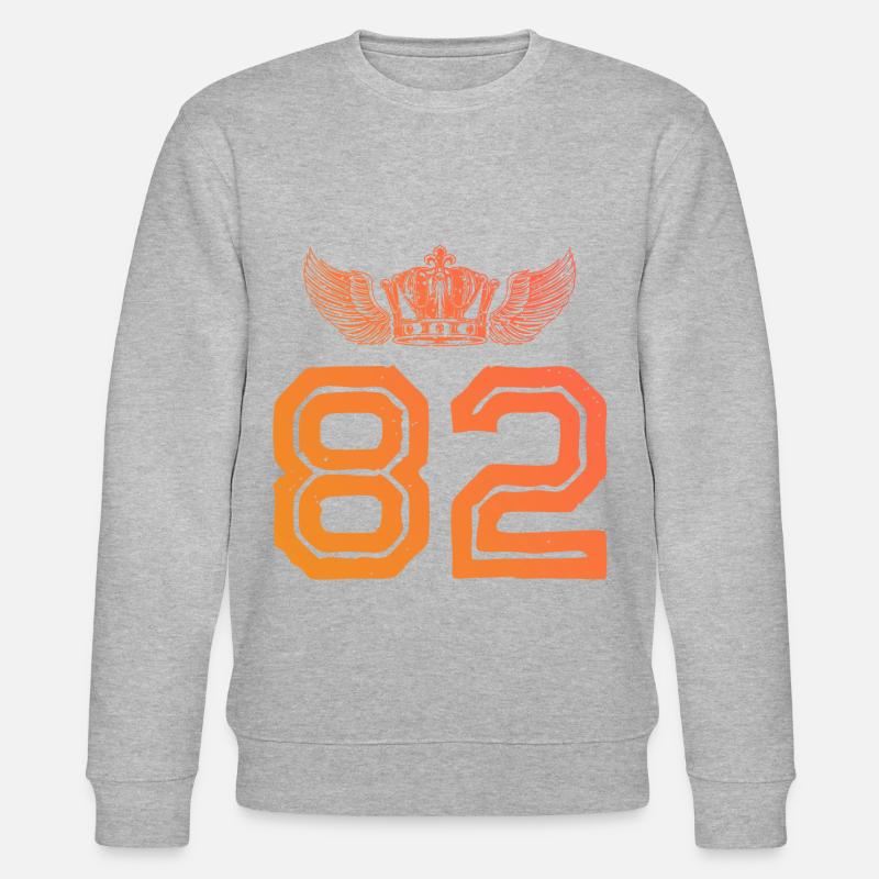 82 Zahl Krone - Stanley/Stella Unisex Bio-Sweatshirt CHANGER - Grau meliert