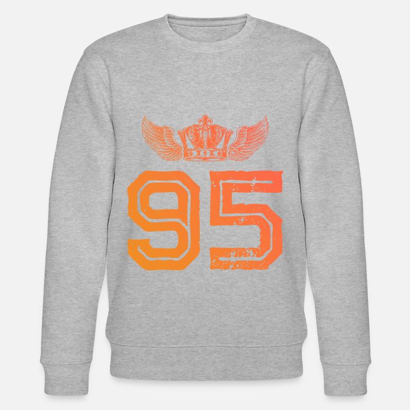 95 Zahl Krone - Stanley/Stella Unisex Bio-Sweatshirt CHANGER  - Grau meliert