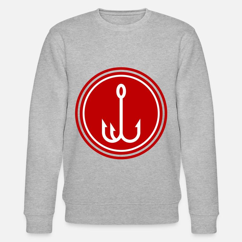 Fishing hook angler icon - Stanley/Stella CHANGER Unisex Organic Sweatshirt - heather grey