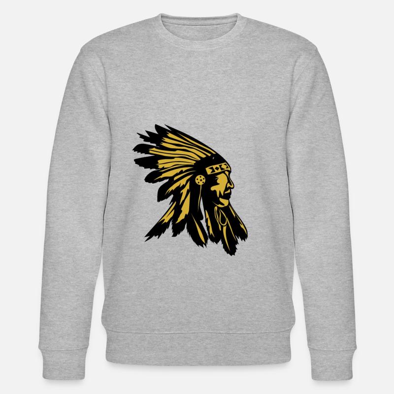 Indian Head Natif des États-Unis - Sweat bio CHANGER Stanley/Stella Unisexe - gris chiné