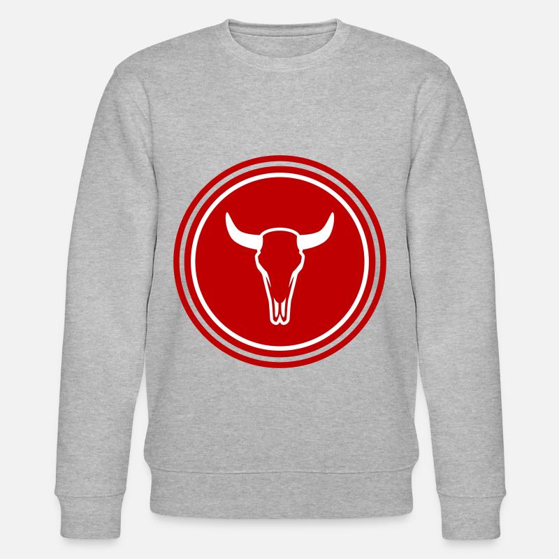 Crâne de vache taureau - Sweat bio CHANGER Stanley/Stella Unisexe - gris chiné