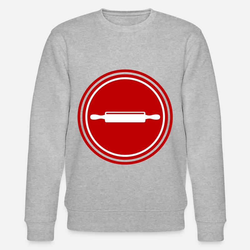 Kitchen roll icon rolling pin - Stanley/Stella CHANGER Unisex Organic Sweatshirt - heather grey