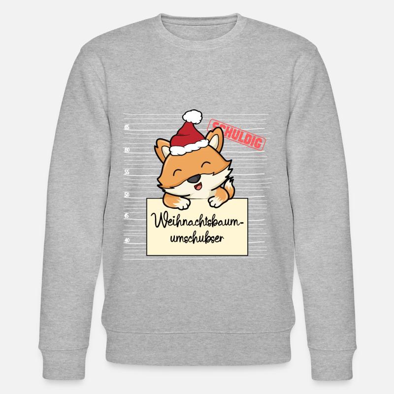 Weihnachtsbaum Umschubser Fuchs - Stanley/Stella Unisex Bio-Sweatshirt CHANGER - Grau meliert