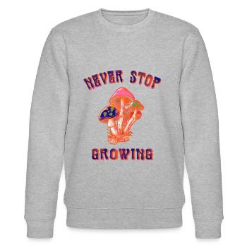 never stop white - Stanley/Stella Unisex Bio-Sweatshirt CHANGER  - Grau meliert - Vorne - Nik (191cm) & Marisol (170cm)