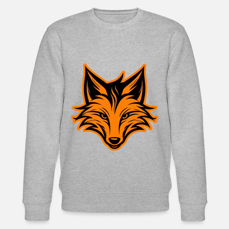 Fuchs Kopf Silhouette - Stanley/Stella Unisex Bio-Sweatshirt CHANGER  - Grau meliert