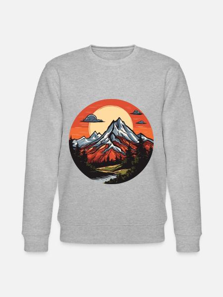 Mountains, Landscape, Nature, Circle - Stanley/Stella CHANGER Unisex Organic Sweatshirt - heather grey
