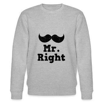 Mister Right wedding groom - Stanley/Stella CHANGER Unisex Organic Sweatshirt - heather grey - Front - Nik (191cm) & Marisol (170cm)