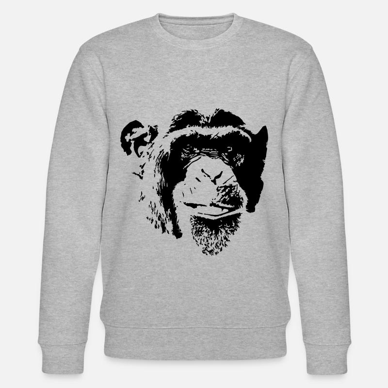 Monkey Face - Stanley/Stella CHANGER Unisex Organic Sweatshirt - heather grey