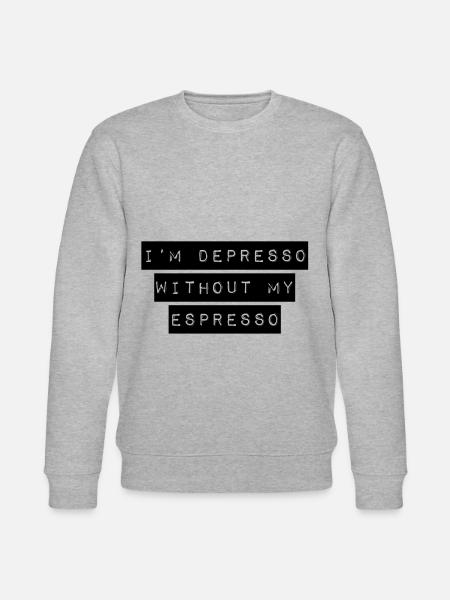 Espresso depresso gift coffee - Stanley/Stella CHANGER Unisex Organic Sweatshirt - heather grey