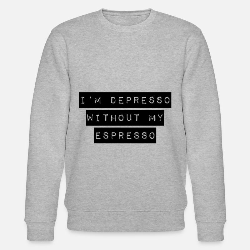 Espresso depresso Geschenk Kaffee - Stanley/Stella Unisex Bio-Sweatshirt CHANGER  - Grau meliert