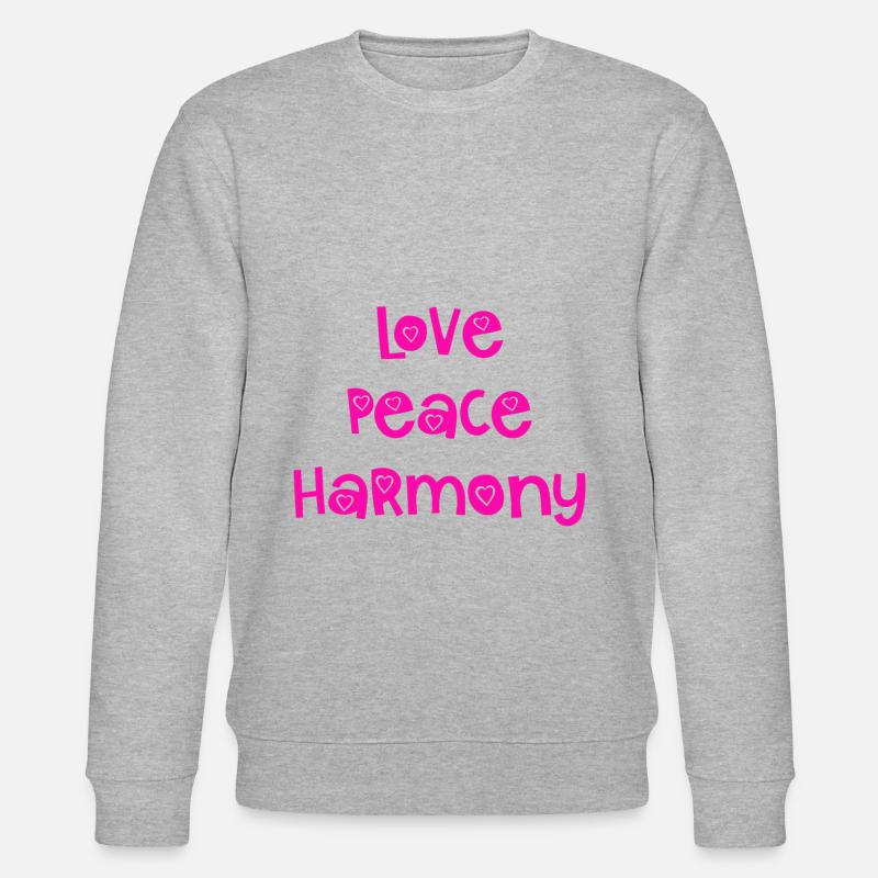 Love Peace Harmony - pink - Stanley/Stella Unisex Bio-Sweatshirt CHANGER  - Grau meliert