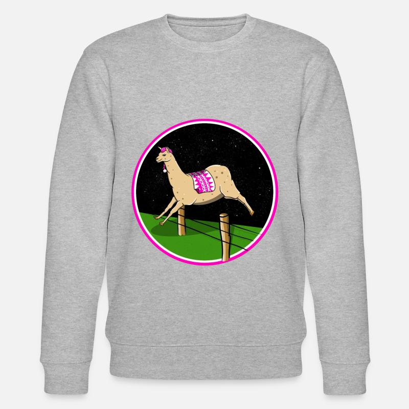 Llama sleeping - Stanley/Stella CHANGER Unisex Organic Sweatshirt - heather grey