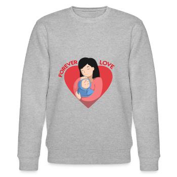 Forever Love Baby Mutter - Stanley/Stella Unisex Bio-Sweatshirt CHANGER  - Grau meliert - Vorne - Nik (191cm) & Marisol (170cm)