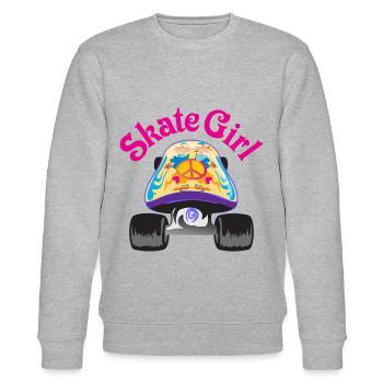 Skate Girl - Stanley/Stella Unisex Bio-Sweatshirt CHANGER  - Grau meliert - Vorne - Nik (191cm) & Marisol (170cm)