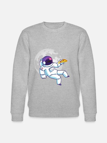 Pizza astronaut - Stanley/Stella CHANGER Unisex Organic Sweatshirt - heather grey