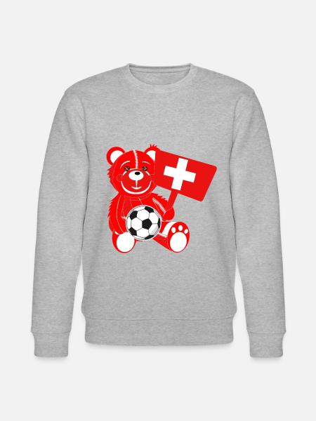Teddy Fussball Schweiz - Stanley/Stella Unisex Bio-Sweatshirt CHANGER  - Grau meliert