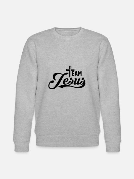 Team Jesus, schwarz. - Stanley/Stella Unisex Bio-Sweatshirt CHANGER  - Grau meliert
