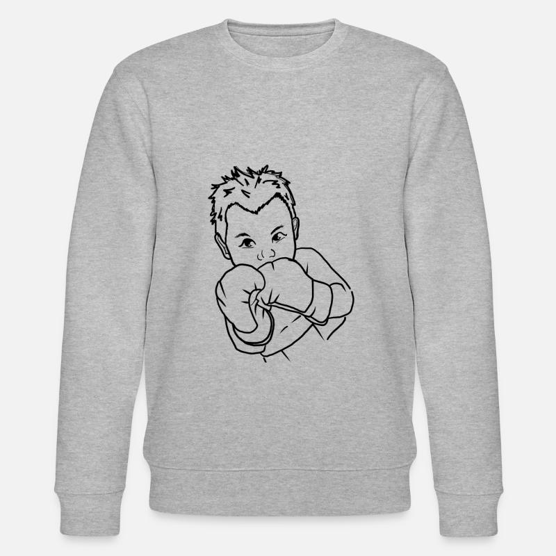Boxe bébé en noir - Sweat bio CHANGER Stanley/Stella Unisexe - gris chiné