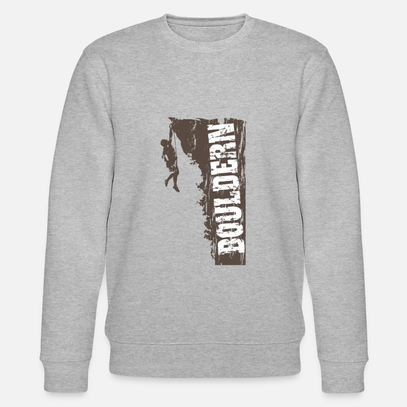 Bouldern. Klettern. - Stanley/Stella Unisex Bio-Sweatshirt CHANGER  - Grau meliert