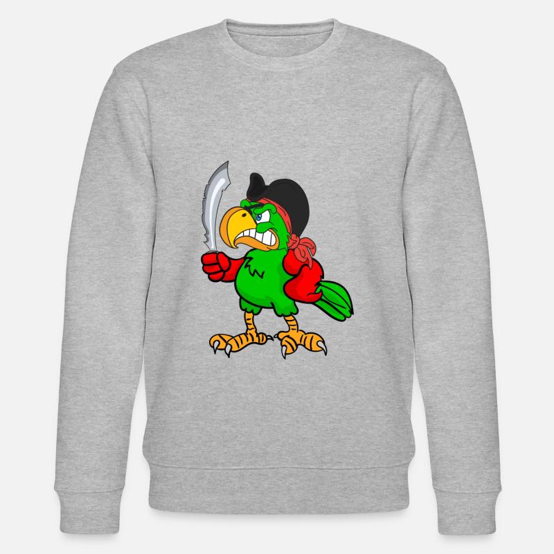 Pirate. Perroquet. - Sweat bio CHANGER Stanley/Stella Unisexe - gris chiné