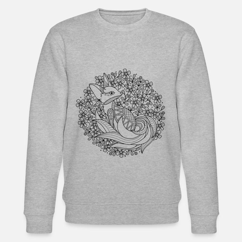 Fox. Fox. Style mandala. - Sweat bio CHANGER Stanley/Stella Unisexe - gris chiné