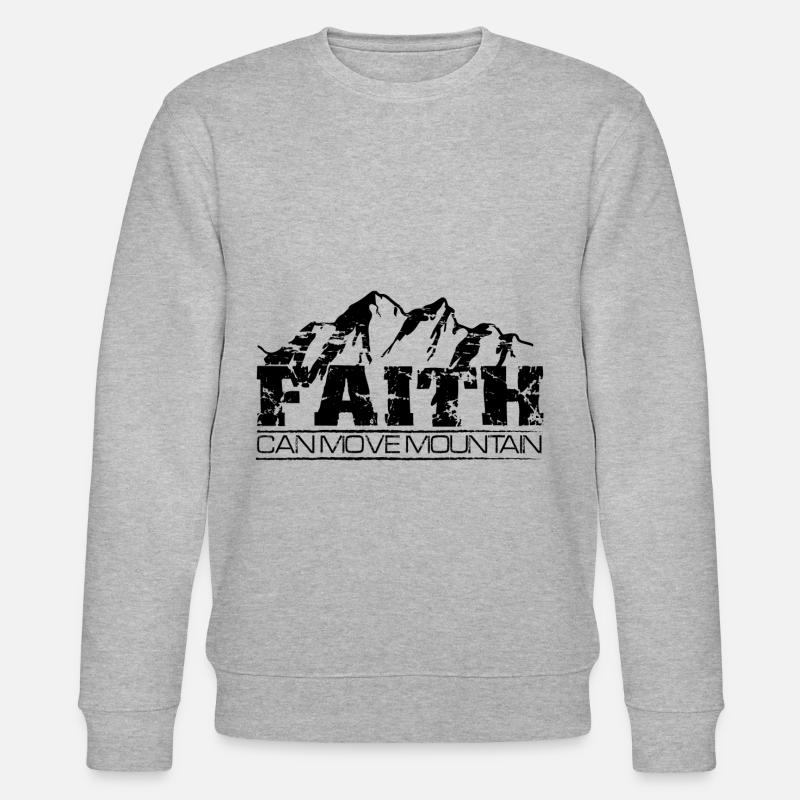 Faith can move Mountain - Stanley/Stella CHANGER Unisex Organic Sweatshirt - heather grey