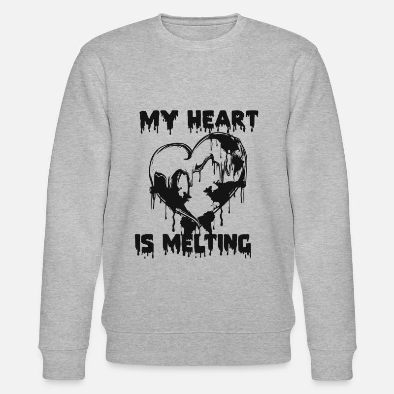 Herz. Umwelt. Klimaschutz. - Stanley/Stella Unisex Bio-Sweatshirt CHANGER  - Grau meliert