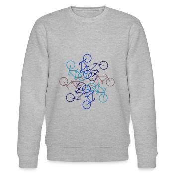 Rotating retro vintage bicycles - Stanley/Stella CHANGER Unisex Organic Sweatshirt - heather grey - Front - Nik (191cm) & Marisol (170cm)
