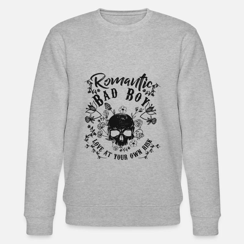 Skull. Bad Boy. Love. - Stanley/Stella Unisex Bio-Sweatshirt CHANGER  - Grau meliert
