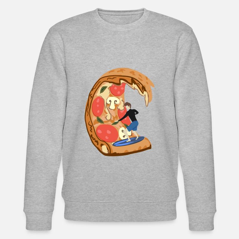 Surfeur de pizza - Sweat bio CHANGER Stanley/Stella Unisexe - gris chiné