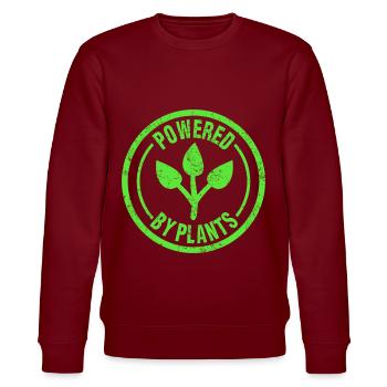 Powered By Plants - Stanley/Stella Unisex Bio-Sweatshirt CHANGER  - Burgunderrot - Vorne - Nik (191cm) & Marisol (170cm)