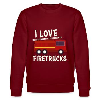 Fire engine fire engine - Stanley/Stella CHANGER Unisex Organic Sweatshirt - burgundy - Front - Nik (191cm) & Marisol (170cm)